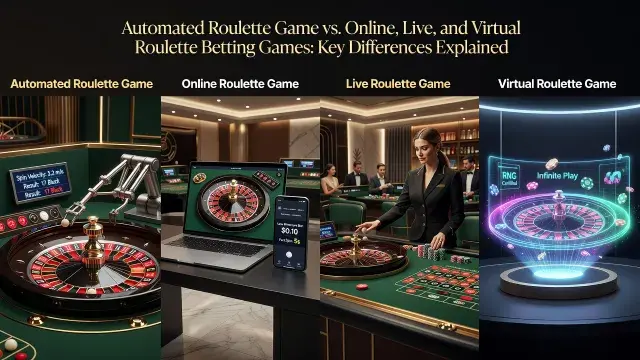 Automated Roulette Game vs. Online, Live, and Virtual Roulette Betting Games: Key Differences Explained